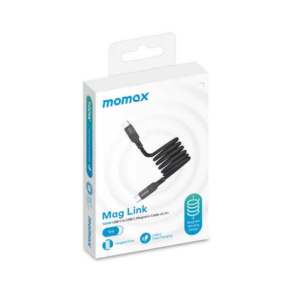 MOMAX 100W USB-C TO USB-C Magnetic Cable 1M MOMAX 100W USB-C TO USB-C Magnetic Cable 1M