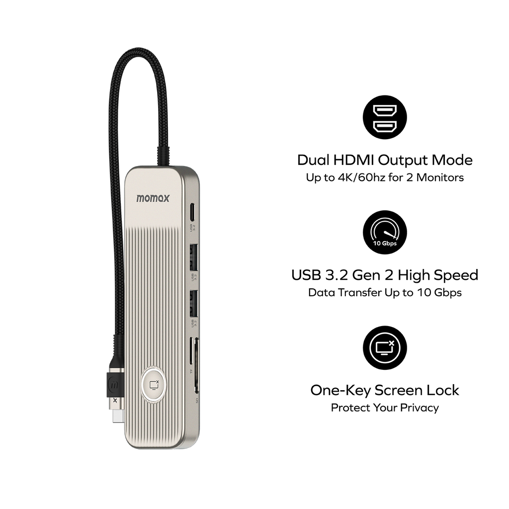Momax 1-Link USB-C Hub (8-in-1) Momax 1-Link USB-C Hub (8-in-1)