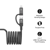 MOMAX USB-C TO C & Lightning Magnetic Cable 1M