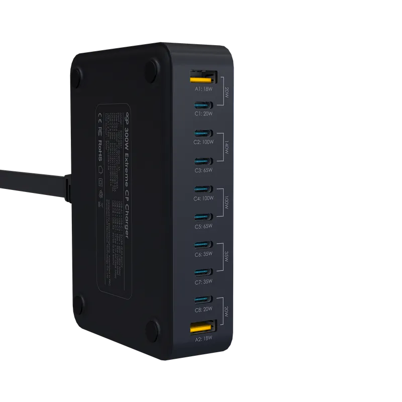EGO 300W EXTREME CP 10USB GAN CHARGER-BLACK EGO 300W EXTREME CP 10USB GAN CHARGER-BLACK