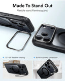 ESR Classic Hybrid Magnetic Case Stash Stand For iPhone 18 Pro / 17 Pro - Clear Black