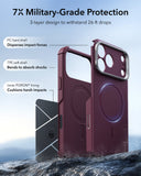 ESR Cyber Tough Magnetic Case Stash Stand For iPhone 18 Pro/17 Pro - Deep Burgundy