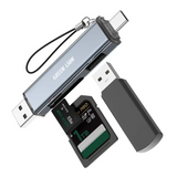 Green Lion 3 in1 Card Reader - USB-A & USB-C CONNECTIVITY - GREY
