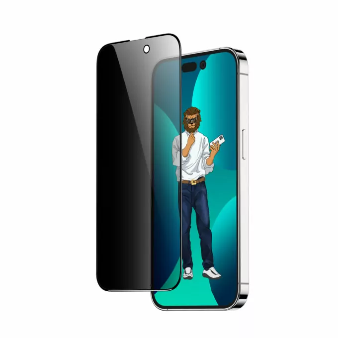 Green Lion 9H Steve Privacy Full Glass Screen Protector for iPhone 14 - Black Green Lion 9H Steve Privacy Full Glass Screen Protector for iPhone 14 - Black