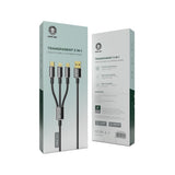 Green Lion Transparent 3 In 1 USB A To USB C Lightning Micro BLACK