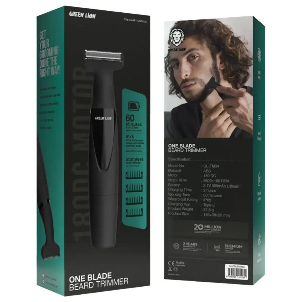 GREEN LION KEY BLADE BEARD TRIMMER 500MAH-BLACK GREEN LION KEY BLADE BEARD TRIMMER 500MAH-BLACK