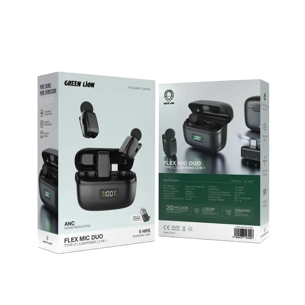 Green Lion Flex Mic Duo Type C to Lightning 2 in 1 Green Lion Flex Mic Duo Type C to Lightning 2 in 1
