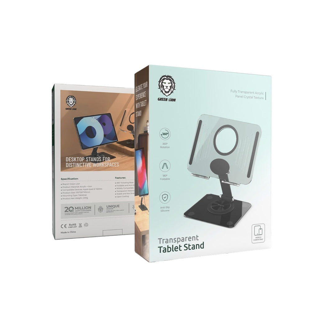 Green Lion Transparent Tablet Stand Green Lion Transparent Tablet Stand