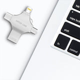 Green Lion 4-in-1 USB Flash Drive 128GB - Silver