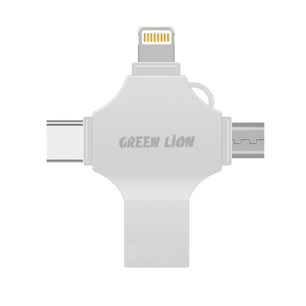 Green Lion 4-in-1 USB Flash Drive 256 Gb - Silver Green Lion 4-in-1 USB Flash Drive 256 Gb - Silver