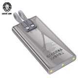 Green Lion Transparent 2 Power Bank with Integrated Cables 10000mAh - Gray
