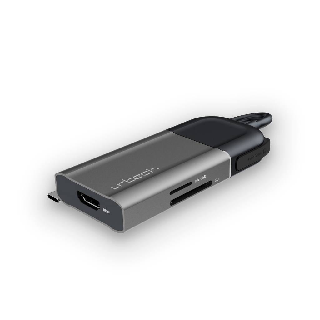 URTECH 6-in-1 USB-C Hub Privacy Screen Protection 4K HDMI SD Card Reader 100W PD Premium Aluminum Design