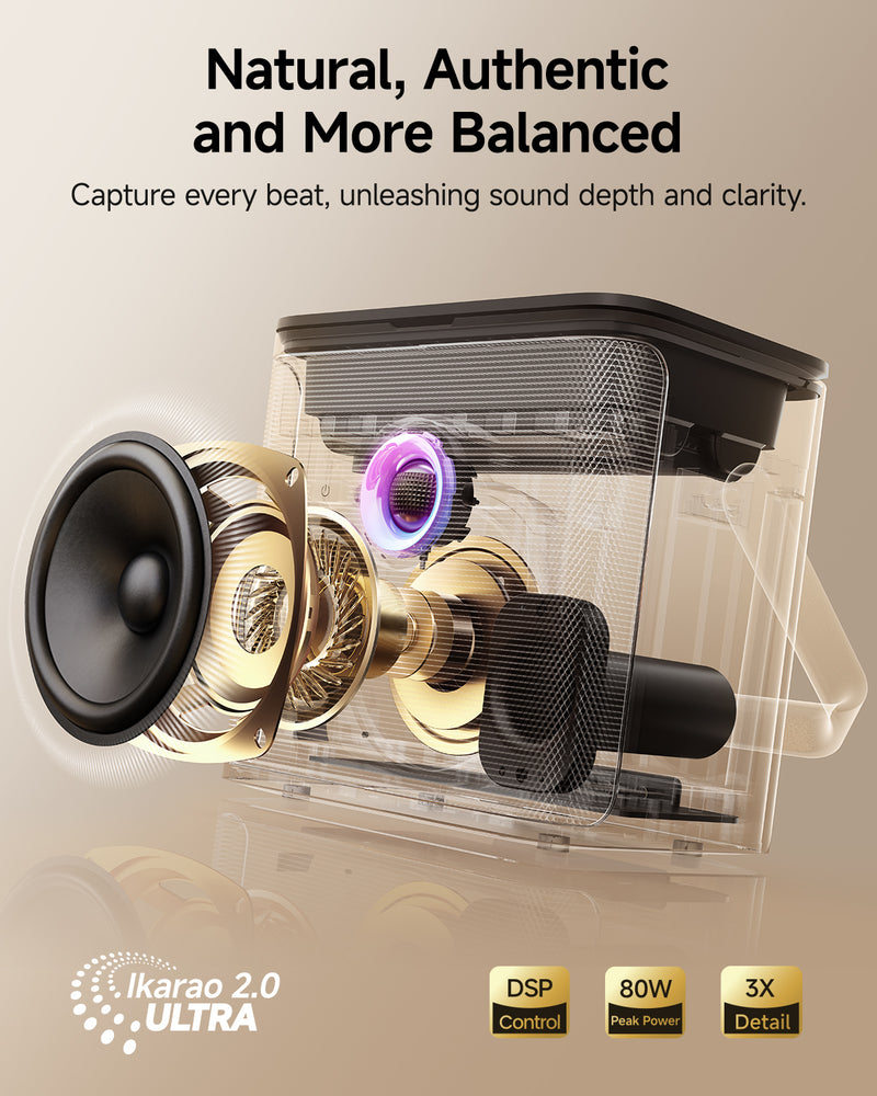 IKARAO S3 ALL-IN-ONE SMART PARTY SPEAKER 80W IN/OUT ALUM ALLOY HANDLE IKARAO S3 ALL-IN-ONE SMART PARTY SPEAKER 80W IN/OUT ALUM ALLOY HANDLE