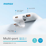 Momax iPower PD3 Power Bank with USB-C Cable 10000mAh