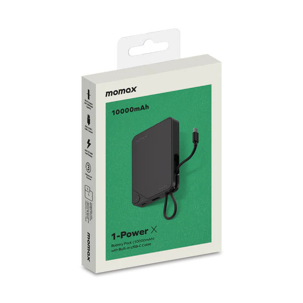 MOMAX 1-POWER X 10000mAh POWER BANK WITH USB-C CABLE MOMAX 1-POWER X 10000mAh POWER BANK WITH USB-C CABLE