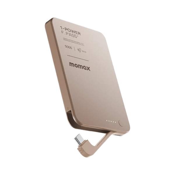 MOMAX 1-POWER X 5000mAh MAGNETIC ATTACHMENT-DESERT TITANIUM