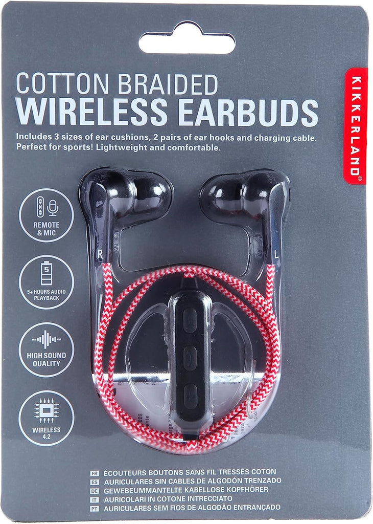 KIKKERLAND Braided Earbuds - Red