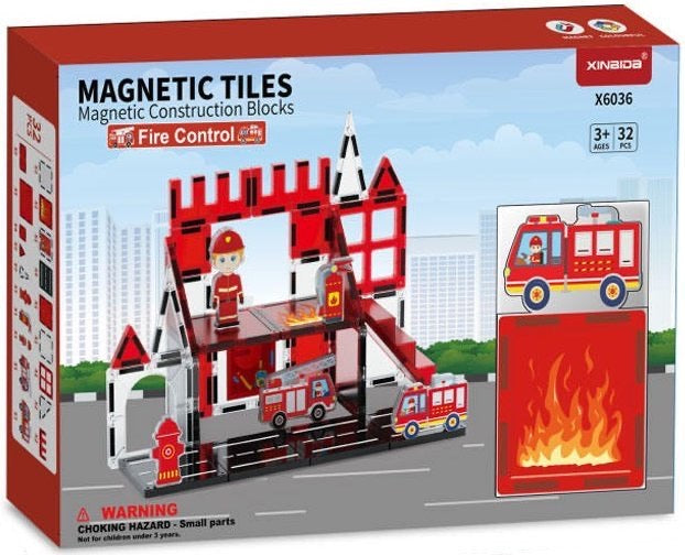 Xinaida 32-Piece Firefighter Series Magnetic Building Blocks Xinaida 32-Piece Firefighter Series Magnetic Building Blocks