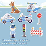 TOOKY TOYS POLICE SERIES GLASS MAGNETIC BUILDING BLOCKS 42(PCS)