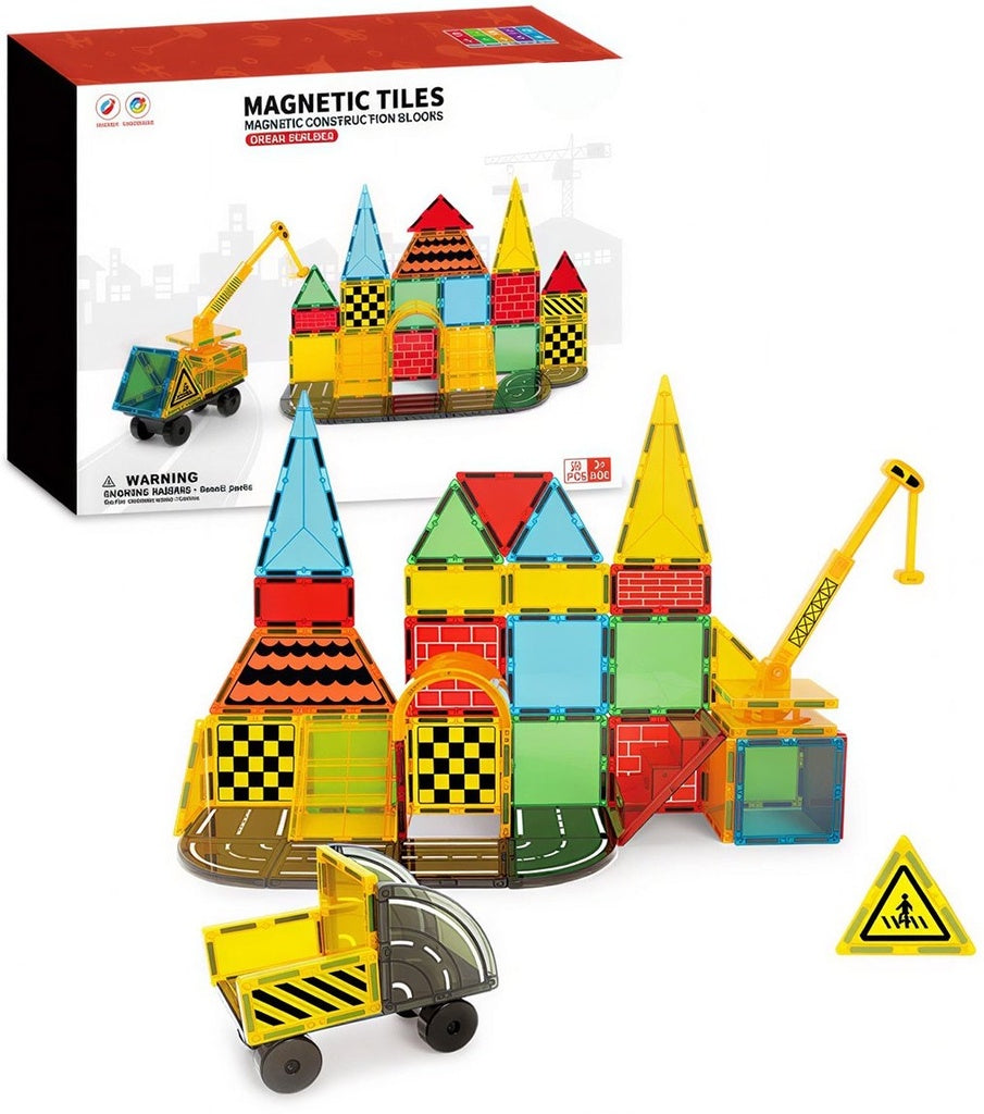 TOOKY TOYS ENGINEERING UV LARGE MAGNETIC BUILDING BLOCKS 50(PCS)