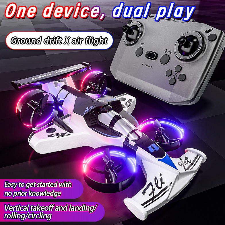 2 IN 1 Remote Control Drone & Stunt Car 2 IN 1 Remote Control Drone & Stunt Car