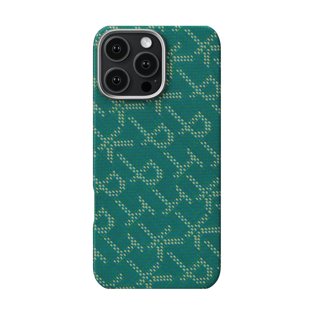 PITAKA TACTILE WOVEN CASE CASE FOR IPHONE SERIES 16 -GREEN/GOLD
