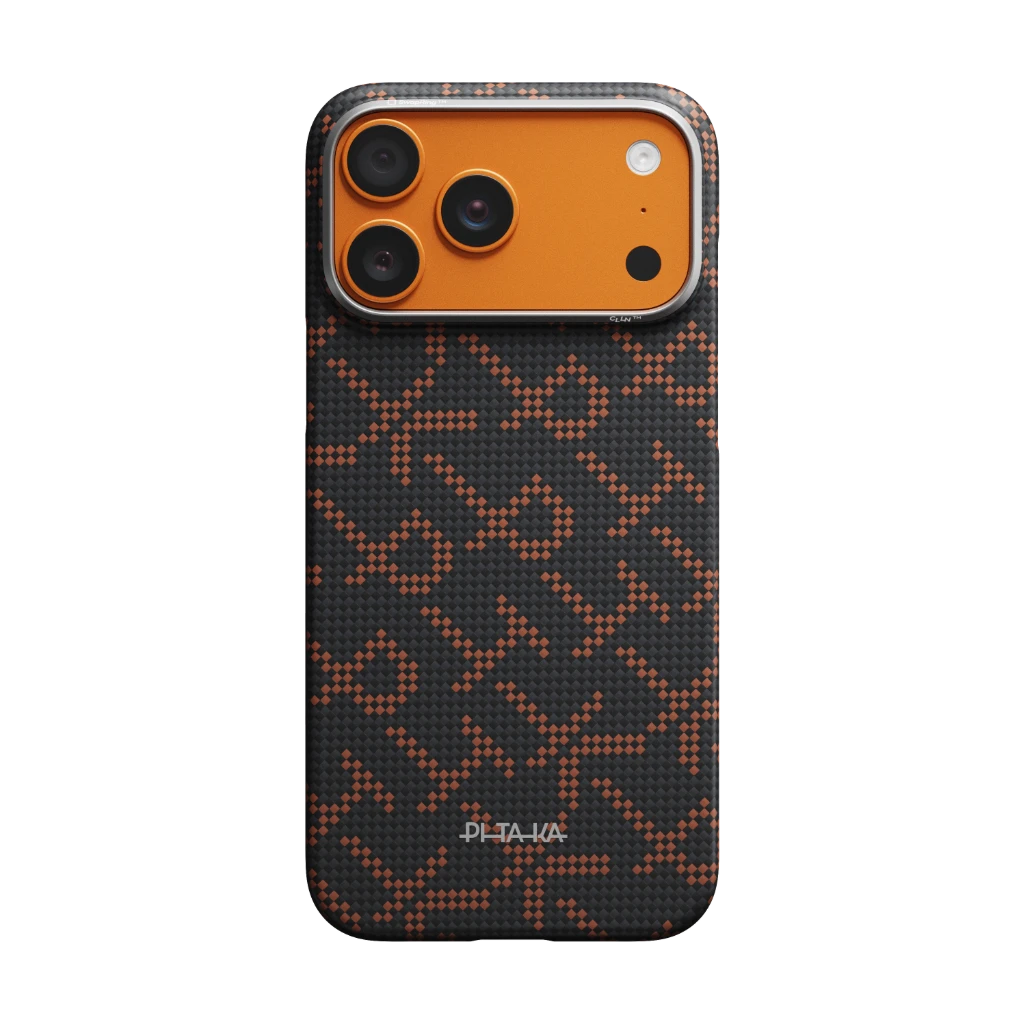 PITAKA Monogram Edge Case For iPhone 17 Pro/Pro Max (Leaping-Orange Black) PITAKA Monogram Edge Case For iPhone 17 Pro/Pro Max (Leaping-Orange Black)