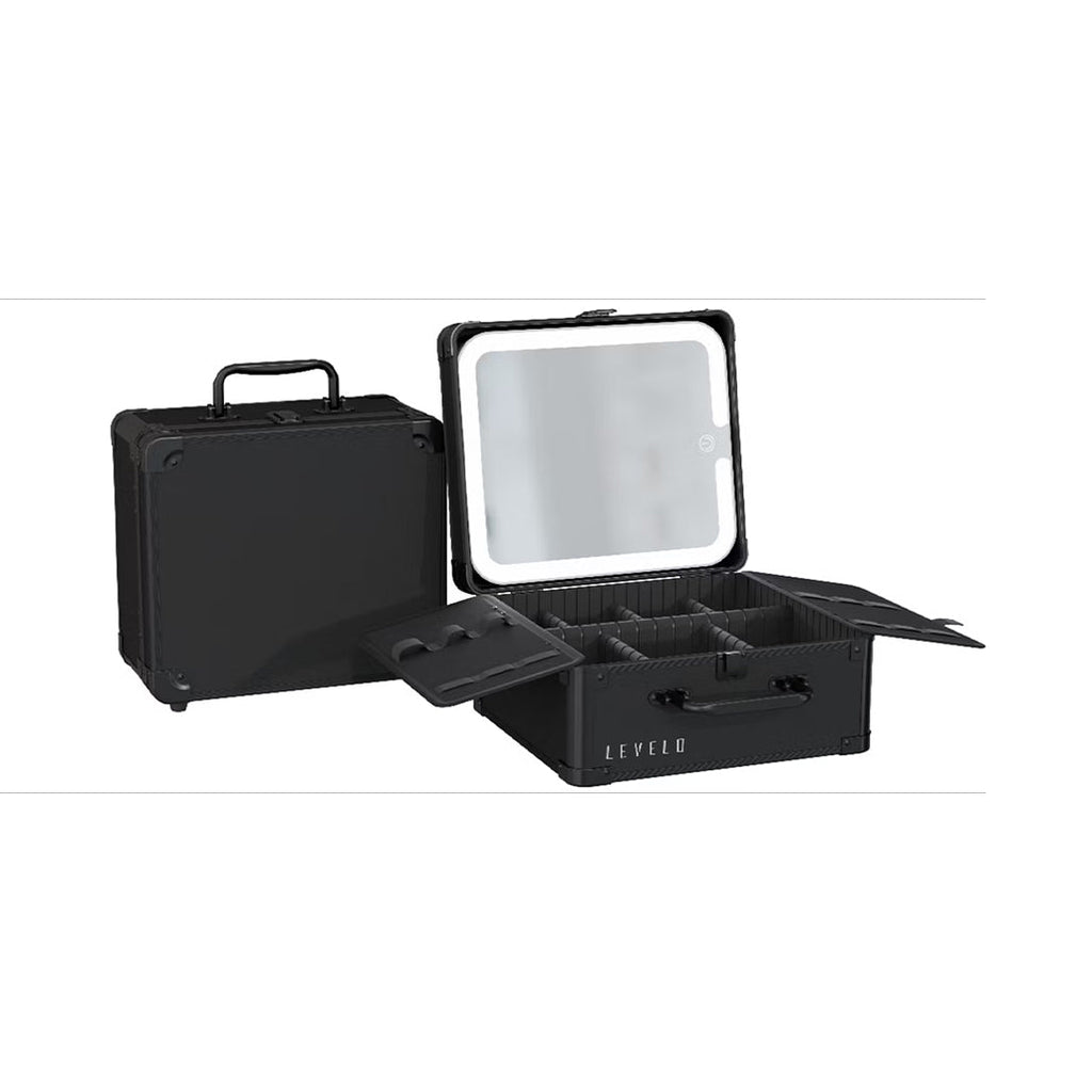 LEVELO ELITE MAKE UP ORGANIZER W/ MIRROR - BLACK LEVELO ELITE MAKE UP ORGANIZER W/ MIRROR - BLACK