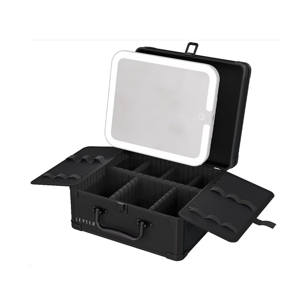LEVELO ELITE MAKE UP ORGANIZER W/ MIRROR - BLACK LEVELO ELITE MAKE UP ORGANIZER W/ MIRROR - BLACK