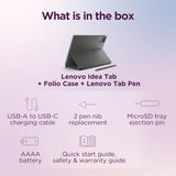 Lenovo Idea Tab with Tab Pen and Folio Case- 11 inch - 4 GB / 128 GB Storage