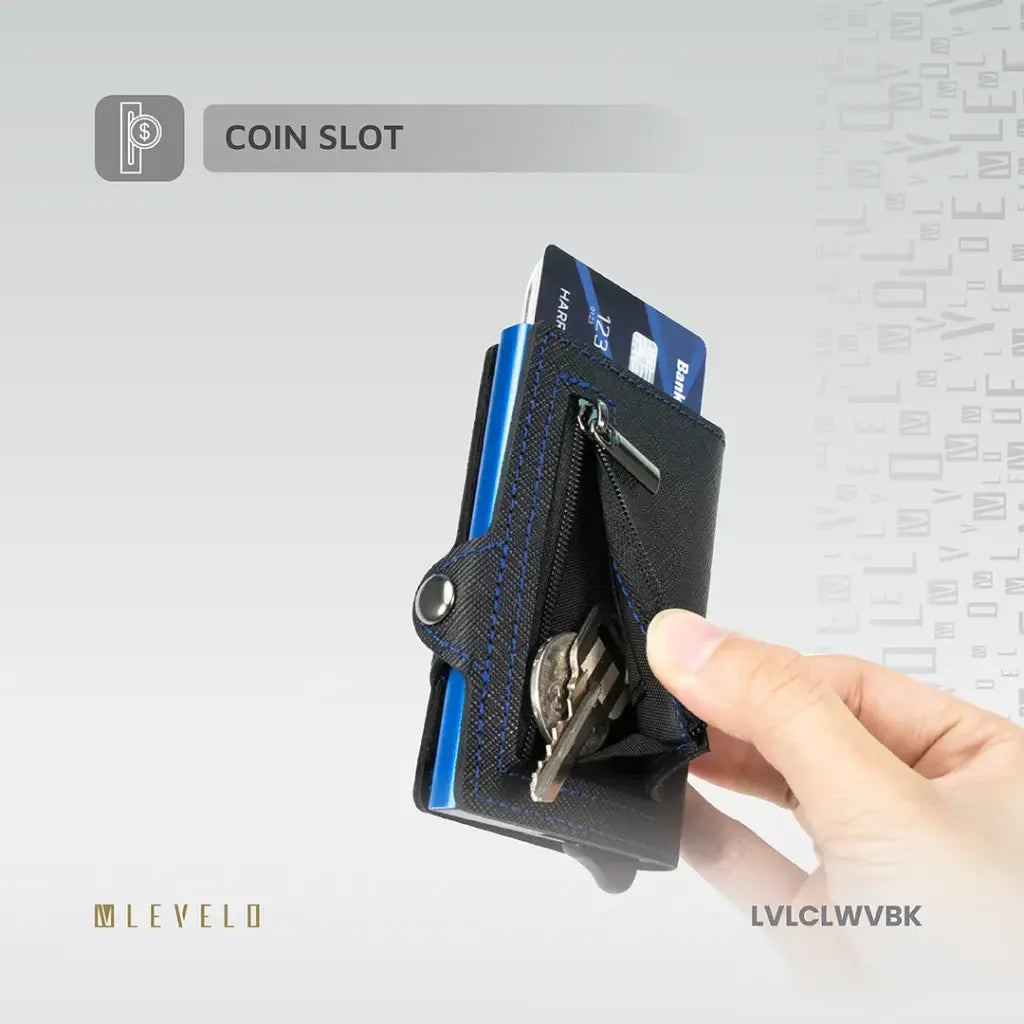 Levelo Cache Genuine Leather Wallet - Black Levelo Cache Genuine Leather Wallet - Black