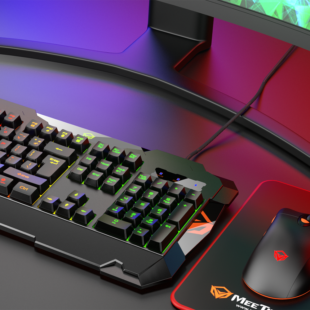 Meetion Wired RGB Gaming Bundle - Keyboard Headset Mice And Mouse Pad Black (MT-C505) Meetion Wired RGB Gaming Bundle - Keyboard Headset Mice And Mouse Pad Black (MT-C505)