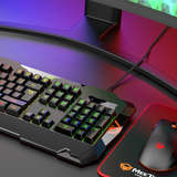 Meetion Wired RGB Gaming Bundle - Keyboard Headset Mice And Mouse Pad Black (MT-C505)