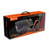 Meetion Wired RGB Gaming Bundle - Keyboard Headset Mice And Mouse Pad Black (MT-C505)