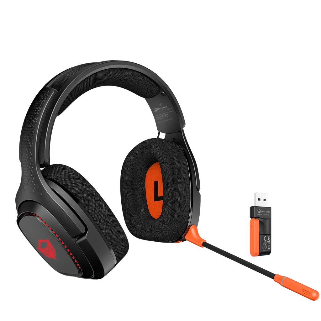 Meetion Wireless Tri-Mode Headset Leather Form (BTH012)-Black Meetion Wireless Tri-Mode Headset Leather Form (BTH012)-Black