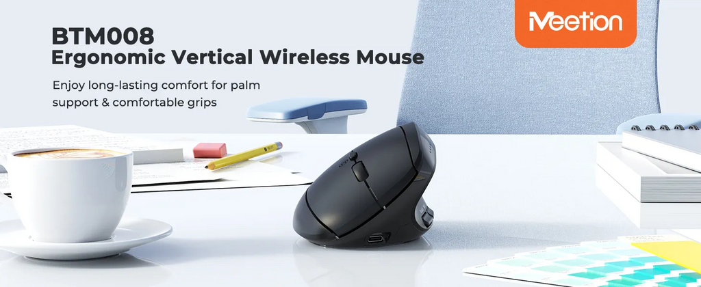 Meetion Dual Mode 2.4Ghz + Bluetooth Ergonomic Vertical Wireless Mouse Rechargeable (BTM008) Meetion Dual Mode 2.4Ghz + Bluetooth Ergonomic Vertical Wireless Mouse Rechargeable (BTM008)