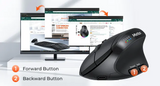 Meetion Dual Mode 2.4Ghz + Bluetooth Ergonomic Vertical Wireless Mouse Rechargeable (BTM008)