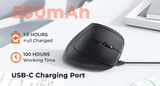 Meetion Dual Mode 2.4Ghz + Bluetooth Ergonomic Vertical Wireless Mouse Rechargeable (BTM008)