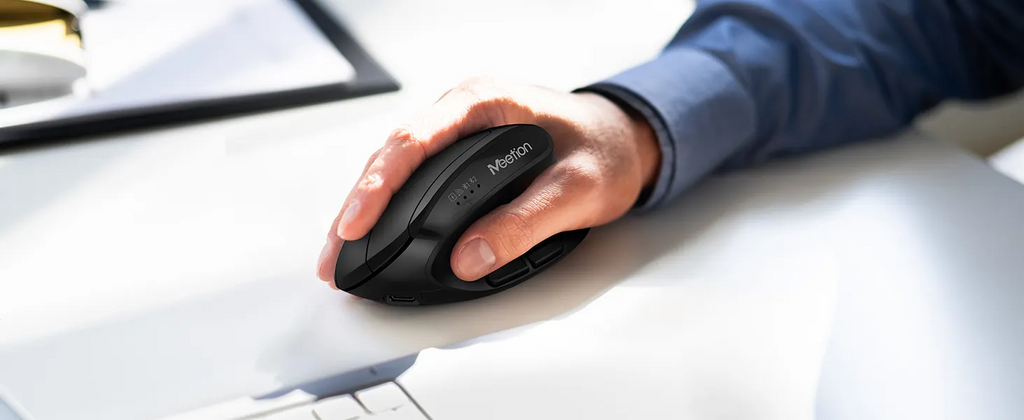 Meetion Dual Mode 2.4Ghz + Bluetooth Ergonomic Vertical Wireless Mouse Rechargeable (BTM008) Meetion Dual Mode 2.4Ghz + Bluetooth Ergonomic Vertical Wireless Mouse Rechargeable (BTM008)
