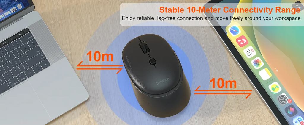 Meetion Whisper Silent Wireless Dual Mode Wireless + Bluetooth and Rechargeable Mouse (BTM571) Meetion Whisper Silent Wireless Dual Mode Wireless + Bluetooth and Rechargeable Mouse (BTM571)