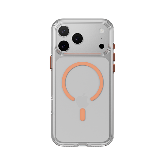 MAGEASY CLEAR CASE FOR IPHONE 17 SERIES - TRANSPARENT/ CORAL RING