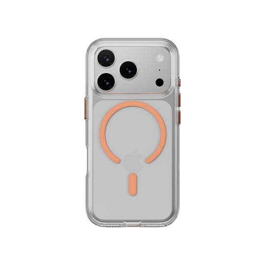 MAGEASY CLEAR CASE FOR IPHONE 17 SERIES - TRANSPARENT/ CORAL RING