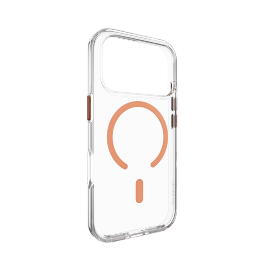 MAGEASY CLEAR CASE FOR IPHONE 17 SERIES - TRANSPARENT/ CORAL RING MAGEASY CLEAR CASE FOR IPHONE 17 SERIES - TRANSPARENT/ CORAL RING