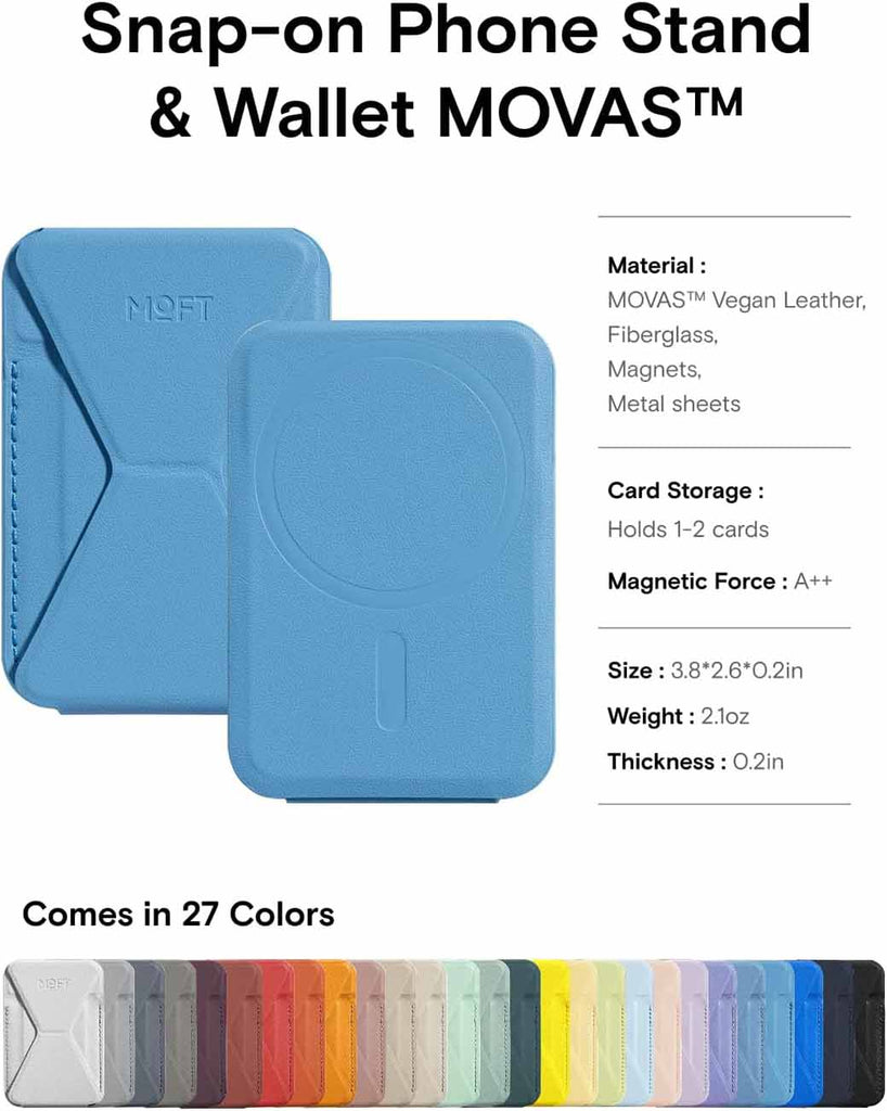 MOFT Snap-On iPhone Stand & Wallet - Faded Jeans MOFT Snap-On iPhone Stand & Wallet - Faded Jeans