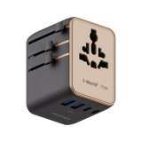 MOMAX 1-WORLD2 GAN 70W 5-PORT USB-C AC TRAVEL ADAPTOR