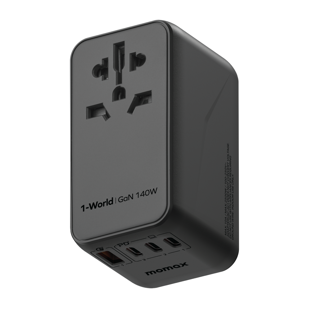 MOMAX 1-WORLD 140W GAN 4 PORTS TRAVEL ADAPTER MOMAX 1-WORLD 140W GAN 4 PORTS TRAVEL ADAPTER