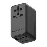 MOMAX 1-WORLD 140W GAN 4 PORTS TRAVEL ADAPTER