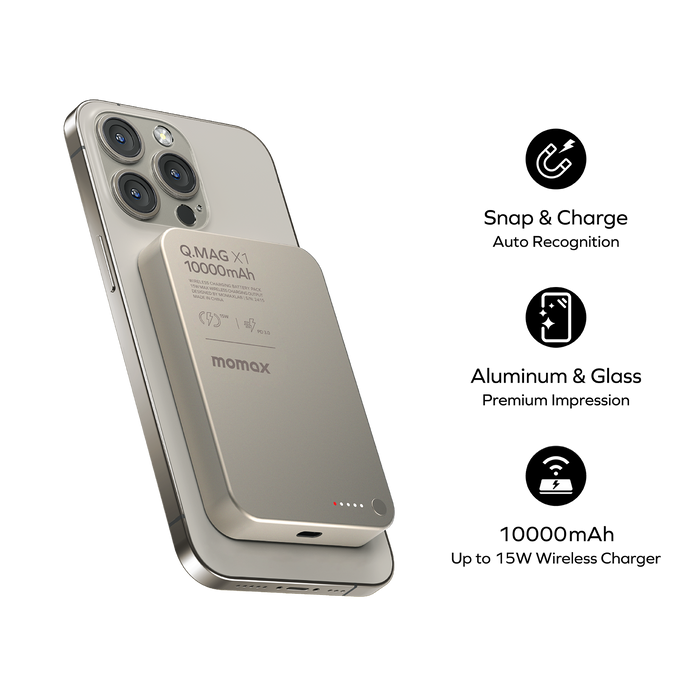MOMAX QMAG X1 10000mAh GEN2 15W Magsafe Wireless Power MOMAX QMAG X1 10000mAh GEN2 15W Magsafe Wireless Power