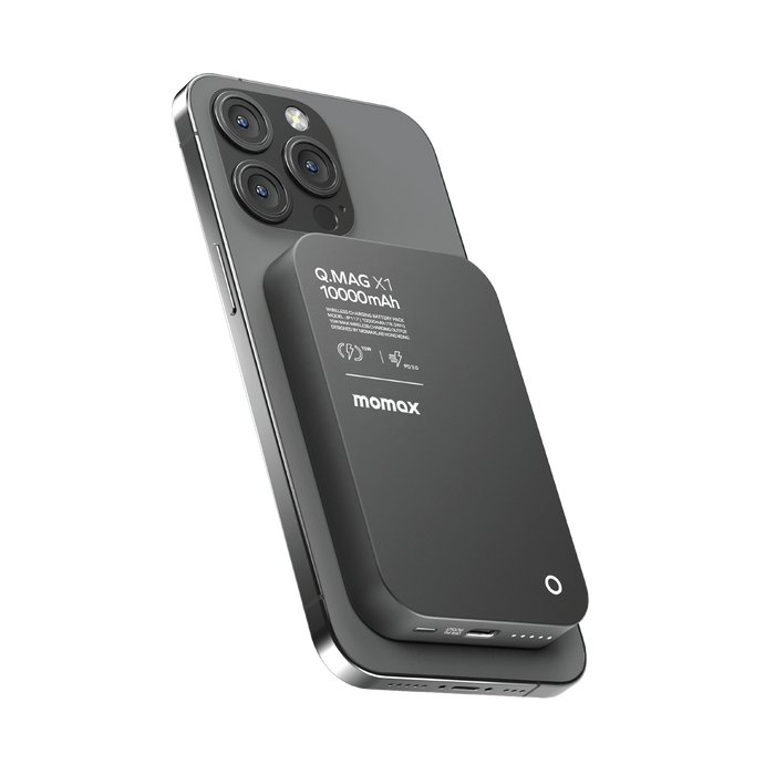 MOMAX Q.MAG X1 magnetic Wireless Battery Pack (10000mah)13mm Ultra slim MOMAX Q.MAG X1 magnetic Wireless Battery Pack (10000mah)13mm Ultra slim