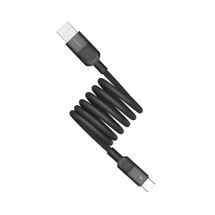 Momax Mag.Link Magnetic USB-A to USB-C Cable 60W 1m - Black